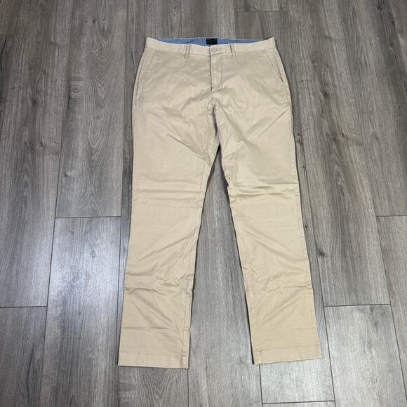 J.Crew 1040 Athletic Tapered-Fit Tech Pants Mens W34 L32 Tan Performance AU209 - Picture 5 of 11